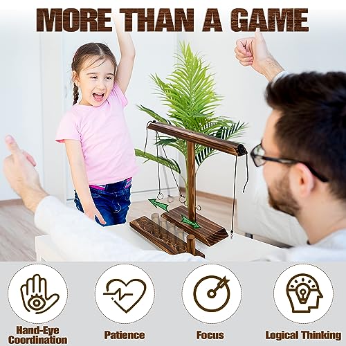 Ring Toss Game for Adults, Wooden Hook and Ring Game Handmade for Bars, Home, Party, Yard Games, Outdoor Indoor Games for All Ages, Large Size 16" X 13"