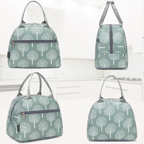 FlowFly Lunch Bag for Women Insulated Lunch Box Corduroy Lunch Tote Cooler for Travel Work Picnic, Dandelion - color: Dandelion