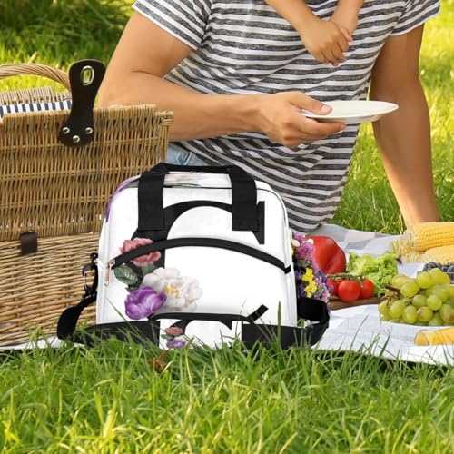 Letter C Insulated Lunch Bag for Women Men Reusable Waterproof Lunch Box Cooler Tote Bag One shoulder portable meal bag Portable Adult Lunchbox for Work Picnic Hiking Beach - color: Letter C