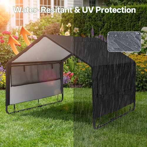 MEWANG Outdoor Dog House - Waterproof Portable Puppy Camping Tent,Ventilation Windows & Sun Protection, Lightweight Snap-fit Design for Small/Medium/Large Dogs, Beach, Backyard, Hiking (Black, Large) - color: black, size: Large
