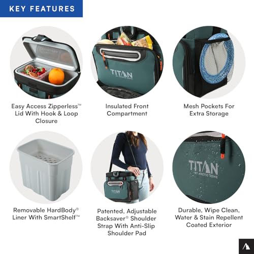 Titan by Arctic Zone Deep Freeze Cooler - Zipperless Hardbody Cooler - Deep Freeze Insulation, HardBody Liner, and SmartShelf - color: Jungle Hunt, size: 16 Can