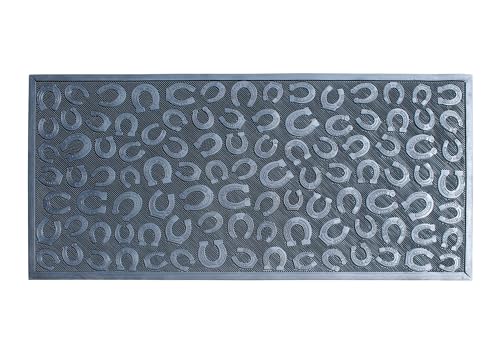 A1 Home Collections Horseshoe Design Rubber Pin Welcome Door Mats 30" x 60" for Door Entrance, Fun Designed Doormat, Welcome Mats for Front Door Non-Slip Backing Rubber Doormat - color: Rubber Horse Shoe