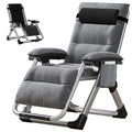 LILYPELLE Zero Gravity Chair, Premium Lawn Recliner Folding Portable Chaise Lounge with Detachable Cushion, Headrest and Cup Holder, Reclining Patio Lounger Chair - color: New Gray, style: Zero Gravity Chair