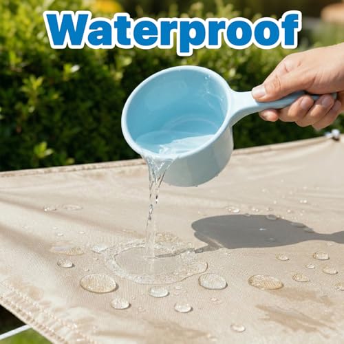 Royal Shade 4' x 17' Beige Rectangle Waterproof Sun Shade Sail Order to Make Canopy Awning, UPF50+ 95% UV Blockage Water Resistant, Outdoor Backyard Patio Garden Carport (We Customize) - color: Beige, size: 4' X 17' Custom Size