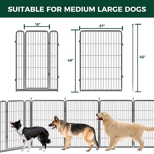 FXW Aster Dog Playpen Designed for Yard, 40inch 8 Panels - size: 40"H & 08 Panels