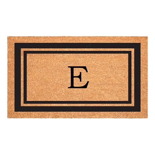 Calloway Mills 152961830E Black Border 18" x 30" Monogram Doormat, (Letter E) - color: Letter E, size: 1'6" x 2'6" (Rectangular)