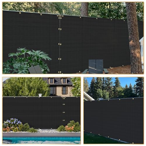 Privacy Fence Screen 6' x 1' Fencing Cover Heavy Duty Mesh Windscreen Cloth for Outdoor Garden Patio Backyard Chain Link Fence Black - color: Black, size: 6' x 1'