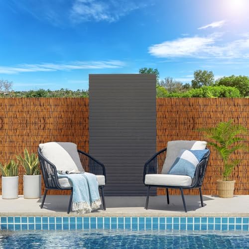 KOIUEYW Bamboo Reed Fencing, Light Russet Bamboo Fence Rolls 4 Feet High, Decorative Reed Screen Privacy Curtains for Patio Balcony Garden Backyard Outdoor, 4 x 10 FT - color: Light Russet, size: 4 x 10 FT