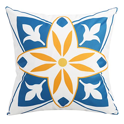 Pyonic Outdoor Pillow Covers 16x16 Spring Summer Garden Waterproof Throw Pillow Covers Cushion Case Patio Pillows for Couch Tent,Set of 4,Blue - color: Blue, size: 16" x 16" (Pack of 4)