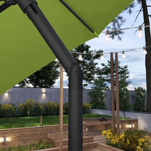 Sunline 7.5 ft Patio Umbrella with Crank & Push Button Tilt, Outdoor Market Umbrella with UV Protection & Wind Vent, Metal Frame for Deck, Pool & Table, Lime - color: Lime, size: 7.5 foot