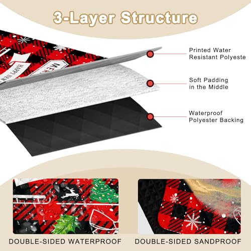 Poedist Christmas Extra Large Picnic Blanket Waterproof,80"x 80"Foldable Machine Washable Beach Blanket,Outdoor Blanket for 6-8 Adults,Suitable for Crawling,Park Beach,Camping,Hiking,Family - color: Red- Christmas, size: 6'8" x 6'8" (Square)