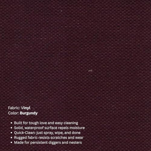 Kuranda Chewproof Elevated Crate Bed - Silver Aluminum - 30" x 20" - Vinyl - Burgundy - color: Burgundy, size: 30" x 20" - Silver Aluminum