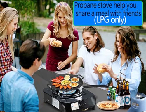 Horynar Single Burner Propane Stove with LPG CSA Hose 13,000 BTU Single Propane Burner Smart Switch Protection Unique Body Integrated Design for Outdoor, Emergency