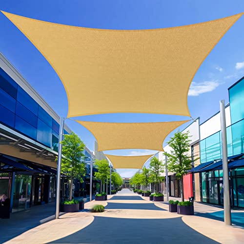 Shade&Beyond Shade Sail 12'X20' Rectangle Sand Breathable UV Block Outdoor Canopy for Backyard Patio Pergola Garden Deck(We Make Custom Size)