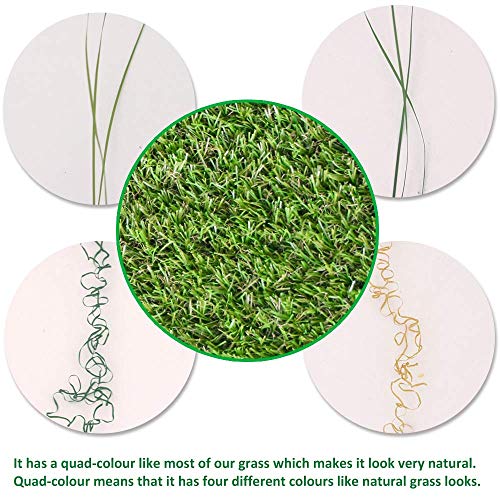 Goasis Lawn Artificial Grass Turf Area Rug - Grass Height: 1.38" - Size: 1FTX24FT - Perfect Color/Sizing for Any Indoor/Outdoor Uses and Decorations - size: 1x24 FT