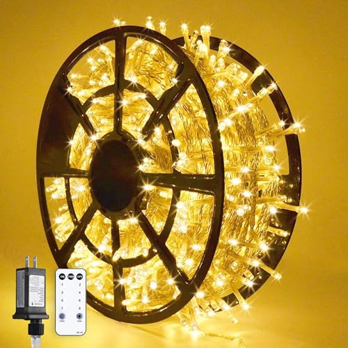 JMEXSUSS 1000 LED Warm White Christmas String Lights with Remote, 8 Modes Plug-in for Indoor Outdoor Bedroom Garden Yards Thanksgiving Party Holiday Wedding Decor - color: Warm White, size: 1000 LED