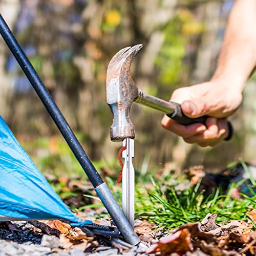 12 Pack Tent Stakes, 7075 Ground Metal Camping Aluminum Tent Pegs, Lightweight Tent Stakes Heavy Duty Spikes Camping Accessories - color: White