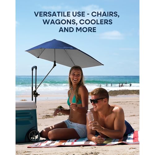 Sport-Brella Versa-Brella SPF 50+ Adjustable Umbrella with Universal Clamp - color: Jet Black, style: REG
