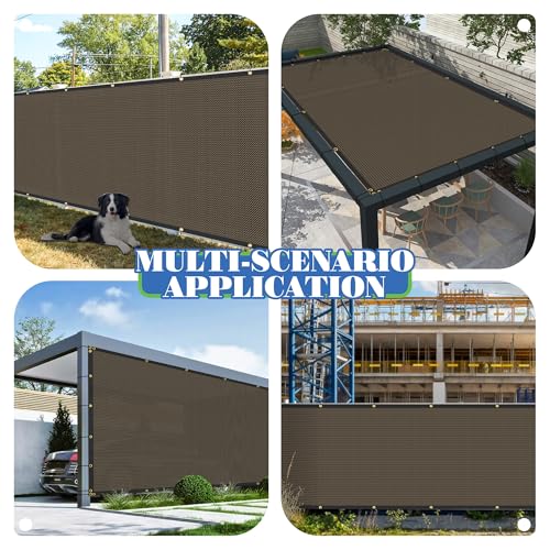 ECOOPTS 6'x3' Privacy Fence Screen Windscreen with Copper Grommets, Fit for Commercial Fence and Residential Garden Outdoor 90% UV Blockage, Cable Zip Ties Included (Brown) - color: Brown, size: 6'x3'