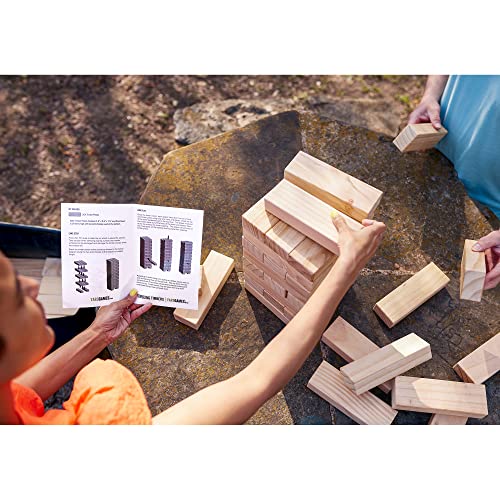 Yard Games Giant Tumbling Timbers with Carrying Case | Starts at 2.5-Feet Tall and Builds to Over 4-Feet | Made with Premium Pine Wood