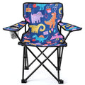 KABOER Kids Outdoor Folding Lawn and Camping Chair with Cup Holder and Carrying Bag, Children's Camping Chairs - color: Multicolor Dinosaur