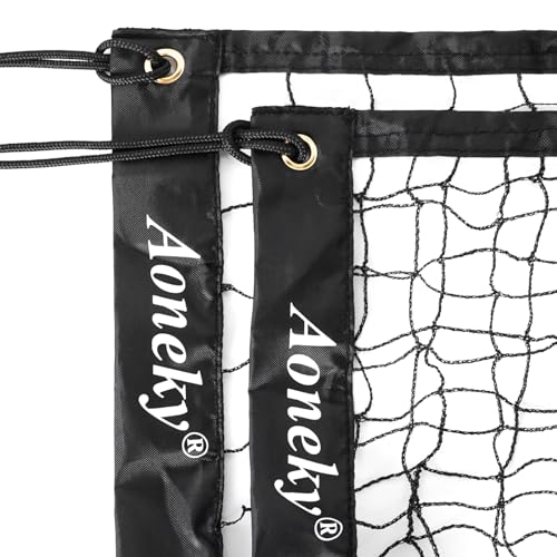 Aoneky 20ft x 3ft Badminton Replacement Net, Nylon Practice Net for Backyard & Indoor Games, Includes Hanging Cords, Portable Netting Only (No Poles)