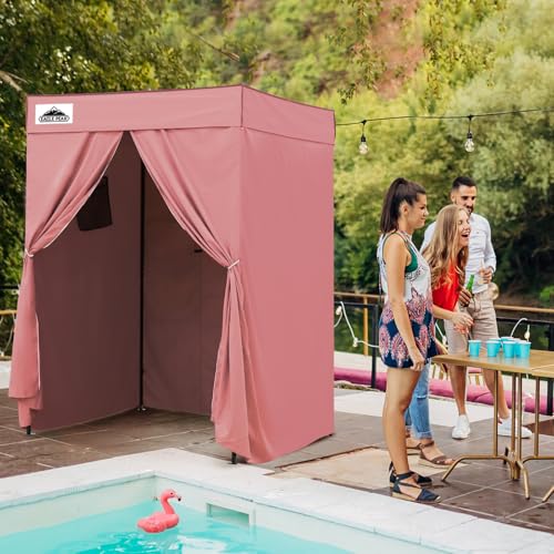 EAGLE PEAK Flex Compact 5x5 Pop-up Canopy Changing Room, Portable Privacy Dressing Room for Indoor Fashion Photoshoots, Camping, or Pool, Pink - color: Pink, size: 5x5 ft
