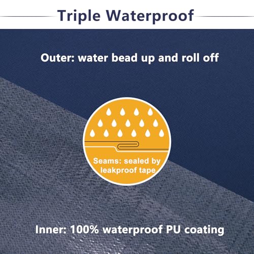 Favoyard Patio Chair Cushions 24 x 24 x 4 Inch Waterproof Outdoor Seat Cushions for Patio Furniture 3-Year Color Fastness Garden Sofa Couch Pads with Handle & Adjustable Straps Set of 2, Blue - color: Blue, size: 24 X 24 X 4 in