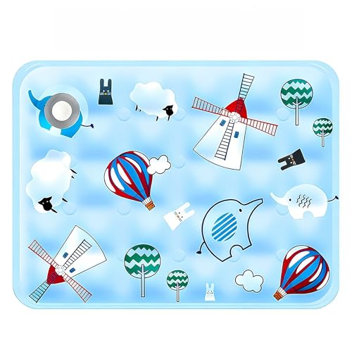 Water Fillable Pet Cooling Mat Pressure-Activated Gel Pad for Dogs & Cats, Scratch-Resistant Summer Cooling Bed (Dream Windmill (Blue), X-Large) - color: Dream Windmill (Blue), size: X-Large