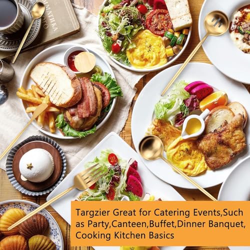 Gold Stainless Steel Serving Utensils Set, 5 Pcs - 10.8 Inch Serving Fork, 10.3 Inch Slotted Spoon, Sugar Spoon, Butter Knife for Buffet - color: Gold