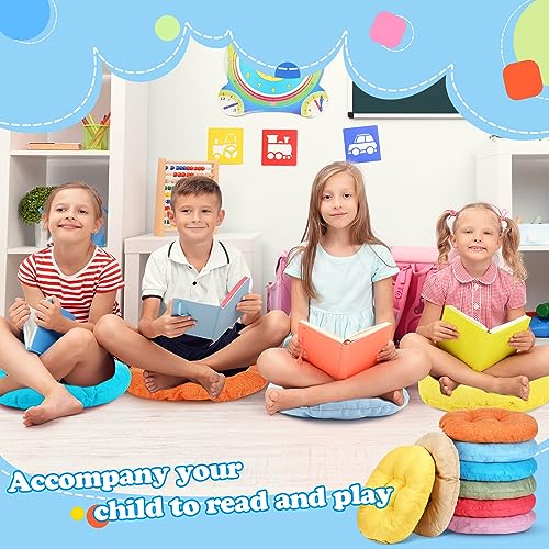 Fumete 8 Pcs 16 Inch Round Floor Cushions for Kids and Toddlers, Flexible Seating Classroom Furniture Floor Pillow for Home, Daycare, Preschool, Yoga and Meditation (Simple) - color: Simple