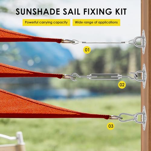 80Pcs Sun Shade Hardware Kit 6 Inch,Sunshade Hardware Kit for Triangle Rectangle Shade Sail Installation ShadeSail Fixing Accessories Stainless Steel for Garden Outdoor Patio Canopy Awning Attachment - color: Silver 80Pcs