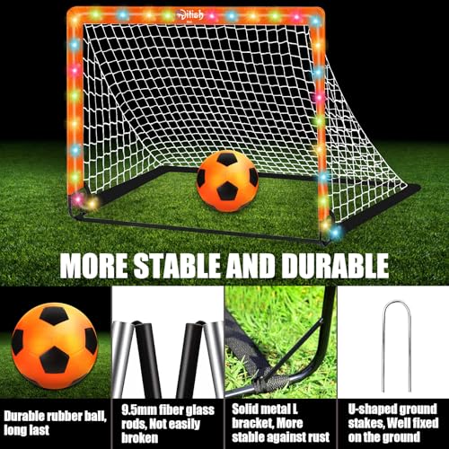 Kids Soccer Goals Set for Backyard - Portable Pop Up Light Soccer Net for Toddler Age 3-5 6-8 8-10 10-12 and Ball - Youth Target Soccer Games Sports Gift for Outdoor, 4 x3Ft