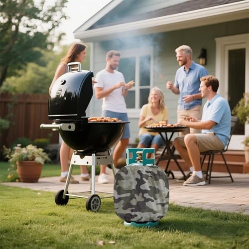 Camo Propane Tank Cover Fits Standard 20 lb Tank Cylinde Travel Trailer Propane Covers with Elastic Slip in Gas Cover Water & Wear-Resistant for Outdoor and Indoor Use - color: Camo