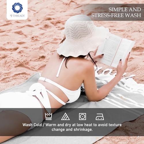 Cotton Turkish Beach Towel with Towels Oversized 36"x72" Pool Absorbent Extra Large Quick Dry Sand Travel Towel (Light Grey, 4 Pack) - color: Light Grey, size: 4 Pack