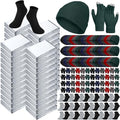 400 Pcs Thermal Blankets Winter Warmth Set Bulk, Warm Socks Winter Touchscreen Gloves Beanie Hats Emergency Foil Blankets (Elegant) - color: Elegant