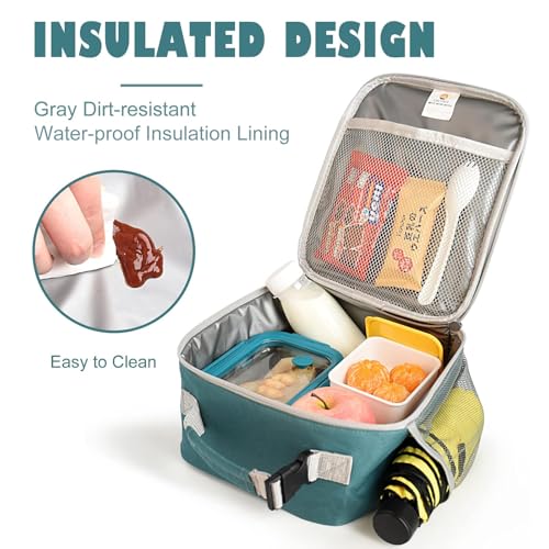 CaCTOUR Lunch Box Kids,Premium Insulated Lunch Bag for Girls Boys,Soft Bag Mini Cooler Back to School Thermal Reusable Lunch Bag for Work School Picnic (Green) - color: B-Green