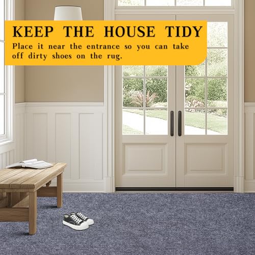 2x6 ft Outdoor Runner Rug, Non-Slip Indoor Outdoor Carpet Runner with TPR Backing, Waterproof Mat for Hallway, Kitchen, Patio, Garage, Deck, Entryway, Grey Fine Stripes - color: Gray Fine, size: 2' x 6' (Runner)