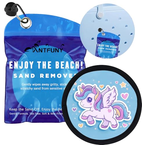 Sand Remover Unicorn Eraser Removal Bag Mitt Brush Wipe Off Beach Vacation Essentials Travel Necessities Supplies Lake Day Activities Find Hawaii Trip Must Have Family Toy Game Towel Sifter Cloud - color: 1pcs Flying Horse