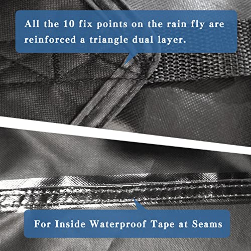 20 Mil Black Waterproof Tarp 6.5×7ft Heavy Duty Canvas Cover for Outdoor All Weather Oxford Tarpaulin for Truk Bed Roof, Boats, Pool, Woodpile, Robust, Rip & Tear Proof - size: 6.5x7ft