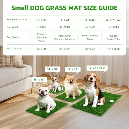 Artificial Pet Pee Grass Mat for Puppy, Pet Turf Fake Grass Replacement Pad for Dog Potty Training, Indoor and Outdoor - 2 Packs (18" x 28") - size: 18" x 28"