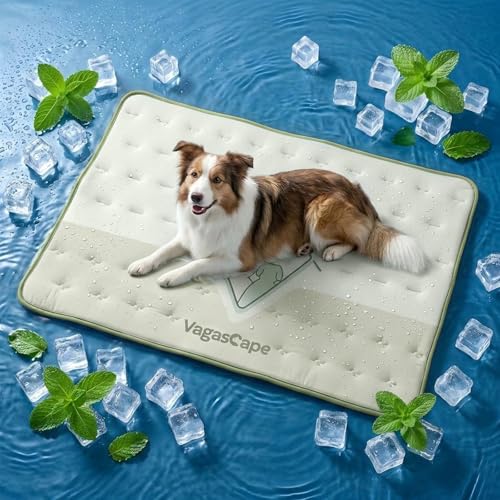 Vagascape Dog Cooling Mat 3.0 Double-Sided Usable, 60" x 40" Thick Durable Pet Cooling Mat for Extra Large Pet, Washable Cooling Mat for Dog Outdoor and Indoor - color: Green, size: XL(60“×40“)