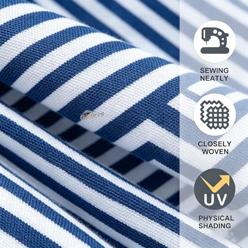 10ft Patio Umbrella Replacement Canopy 8 Ribs, Waterproof & Fade Resistant Market Umbrella Cover, Thickened Polyester Fabric for Backyard, Garden and Pool (Canopy Only) (Blue stripes) - color: Blue stripes