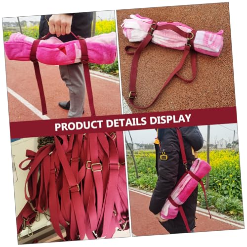 Yoga Mat Carrying Strap and Picnic Blanket Carry Strap Elastic Red Sturdy Sling with Handle for Outdoor Travel Camping Fitness