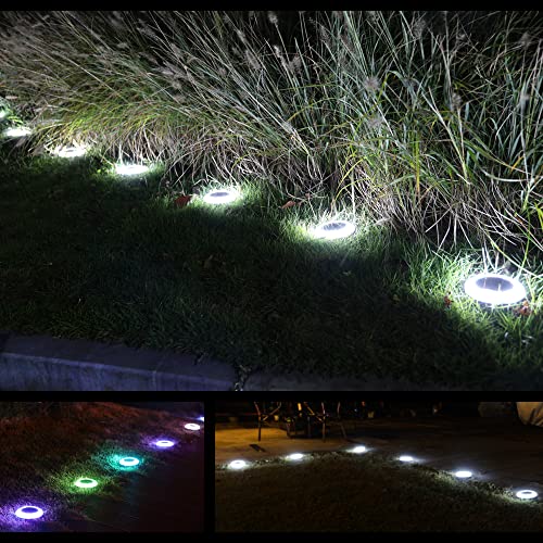 20 Lumens Colorized Solar Ground Lights,Solar Pool Lights with Mutiple Color Functions for Pool Area, Pathway, Patio, Yard, Path, Lawn and Garden - color: 4Pack