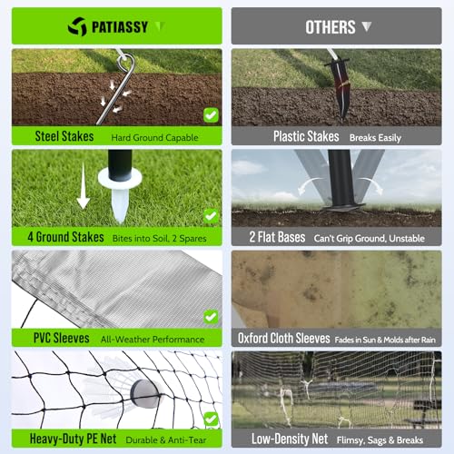 Badminton Set for Backyard, Outdoor Badminton Net with Anti-Sag Design, 4 Professional Badminton Rackets, 4 Shuttlecocks and Carry Bag for Lawn or Beach - color: C-Green