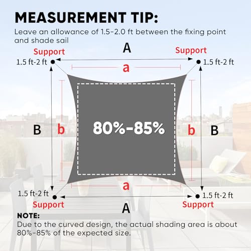 Shade&Beyond Waterproof Sun Shade Sail, UV Block Sun Shades Outdoor, Shade Canopy for Garden Patio Backyard Lawn Deck, Dark Grey,12'X12' Rectangular - color: Dark Grey, size: 1 2' X 1 2', style: Rectangle