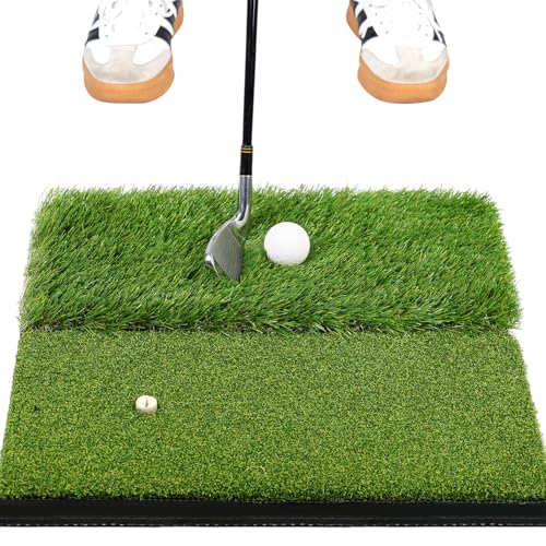 Premium Golf Hitting Mat, 10mm Foam Padding with Rubber Backing Golf Mat, Golf Practice Mat for Indoor and Outdoor Training - style: Dual-Turf Mat