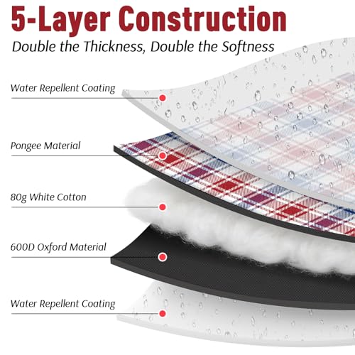 Doonly Picnic Blanket, 78" x 78" Large Waterproof Sandproof Beach Blanket, Foldable Outdoor Blanket Picnic Mat for Beach, Camping, Park, Grass, Lawn, Travel (Blue/Red/White) - color: Blue/Red/White