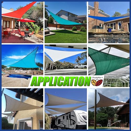 ShadeMart 6' x 6' x 6' Red Sun Shade Sail UPF50 Triangle SMTAPT20 Canopy Fabric Cloth Screen, Water Air Permeable & UV Resistant, Heavy Duty (We Customize Size) - color: Red, size: 6' x 6' x 6' Custom Size